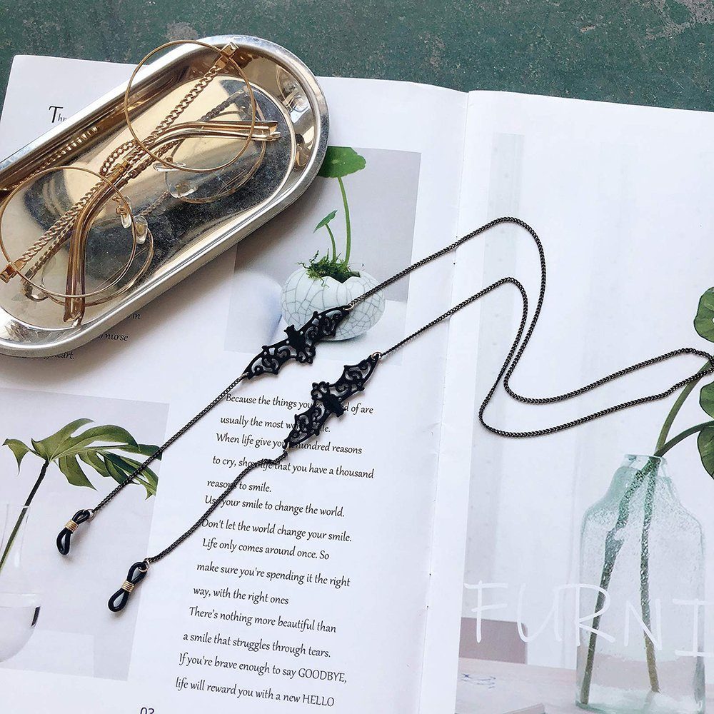 Sarfly Brillenkette Brillenketten für Lesebrillen Fledermaus, 70cm(Brille Nicht Enthalten)