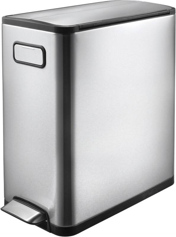 EKO Edelstahl Treteimer 20 L 25 (B) x 37,5 (T) x 46,5 (H) cm Silber