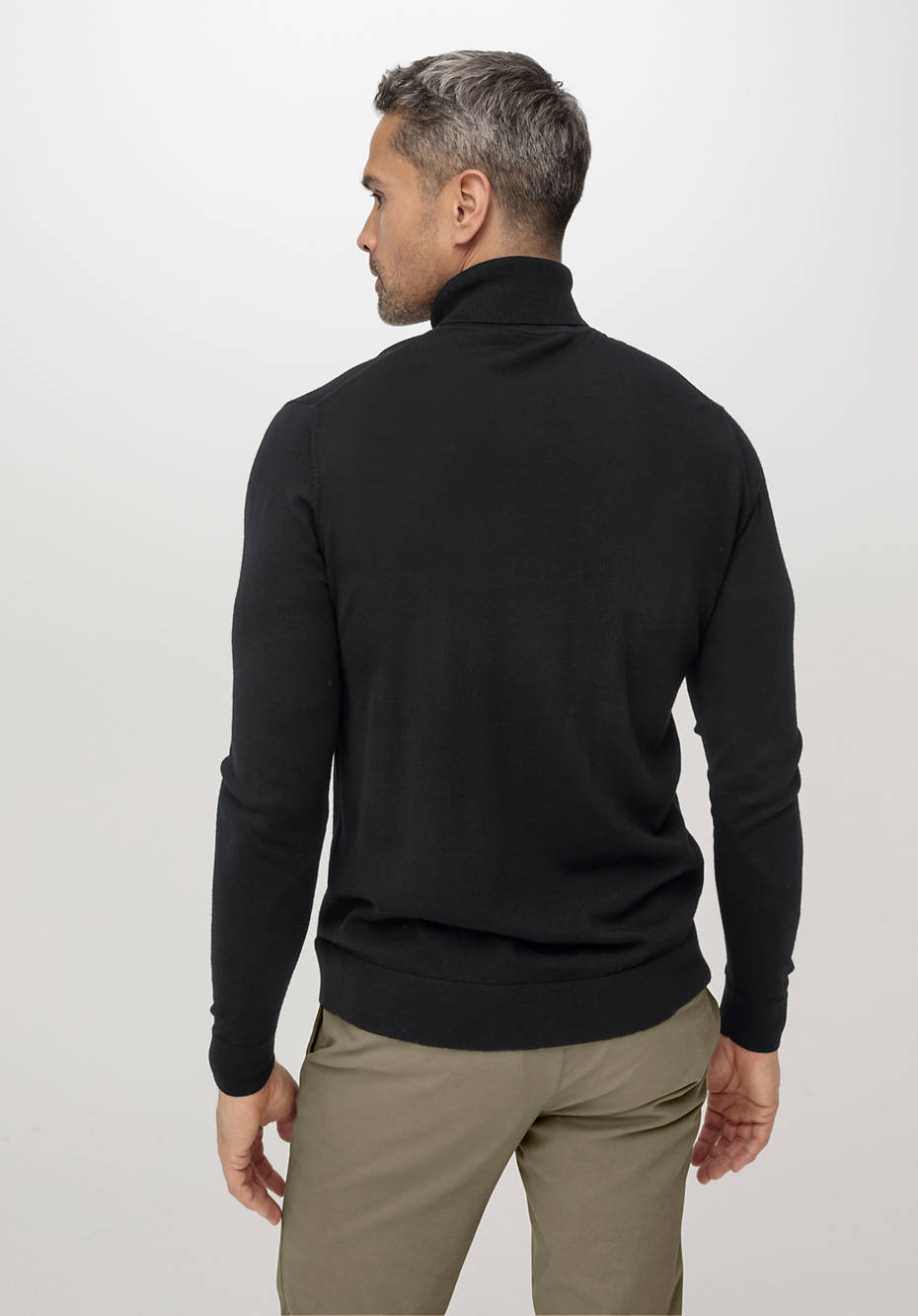Rollkragen-Pullover aus reiner Bio-Merinowolle