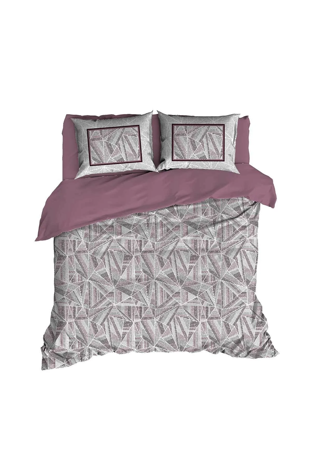 Elart  Ahenk Spannbettbezug-Set für Einzelbett, 100 % natürliche Baumwolle, Ranforce, 3-teilig, Pflaume