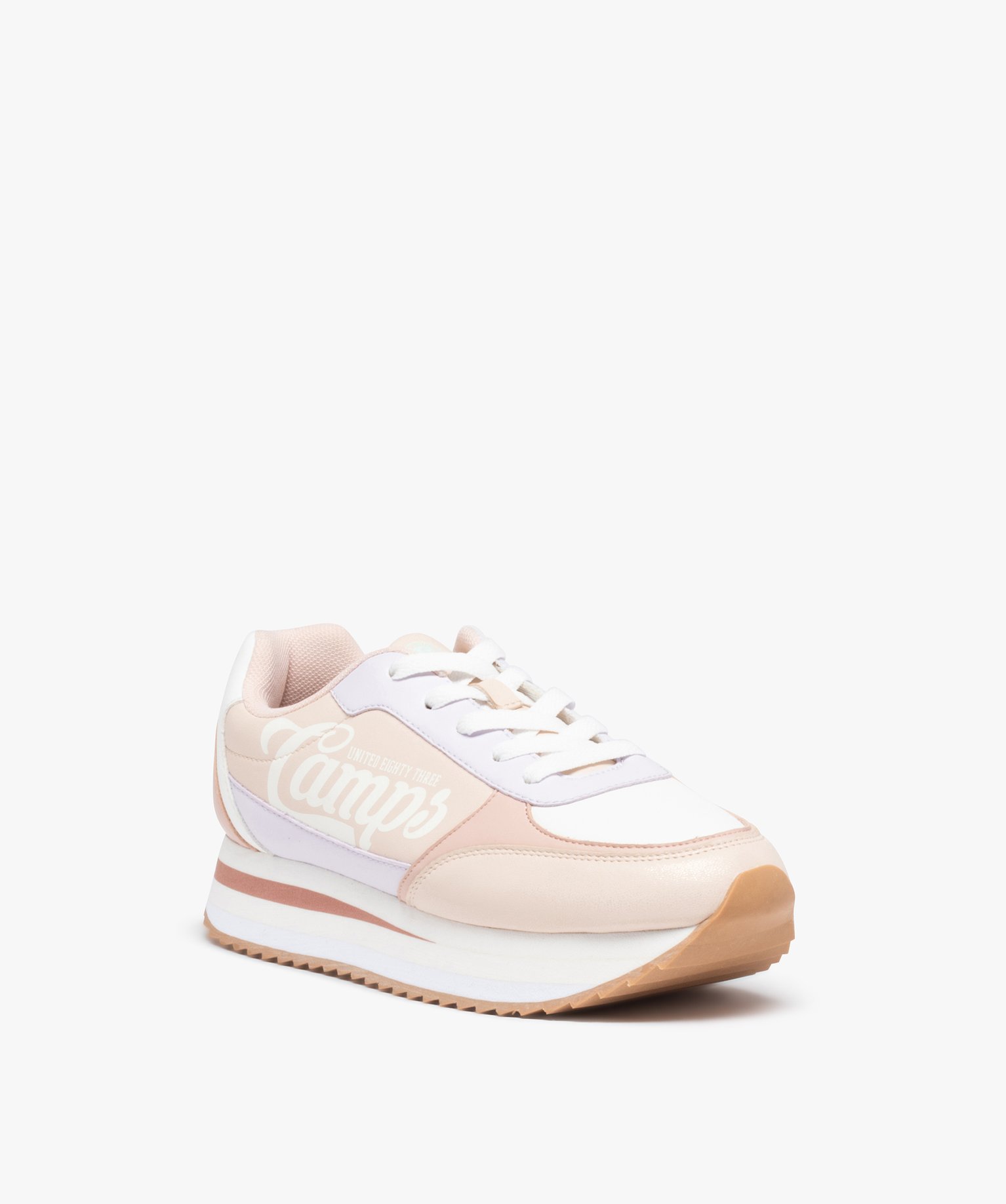 Baskets fille retro running plateforme – Camps United rose | GEMO