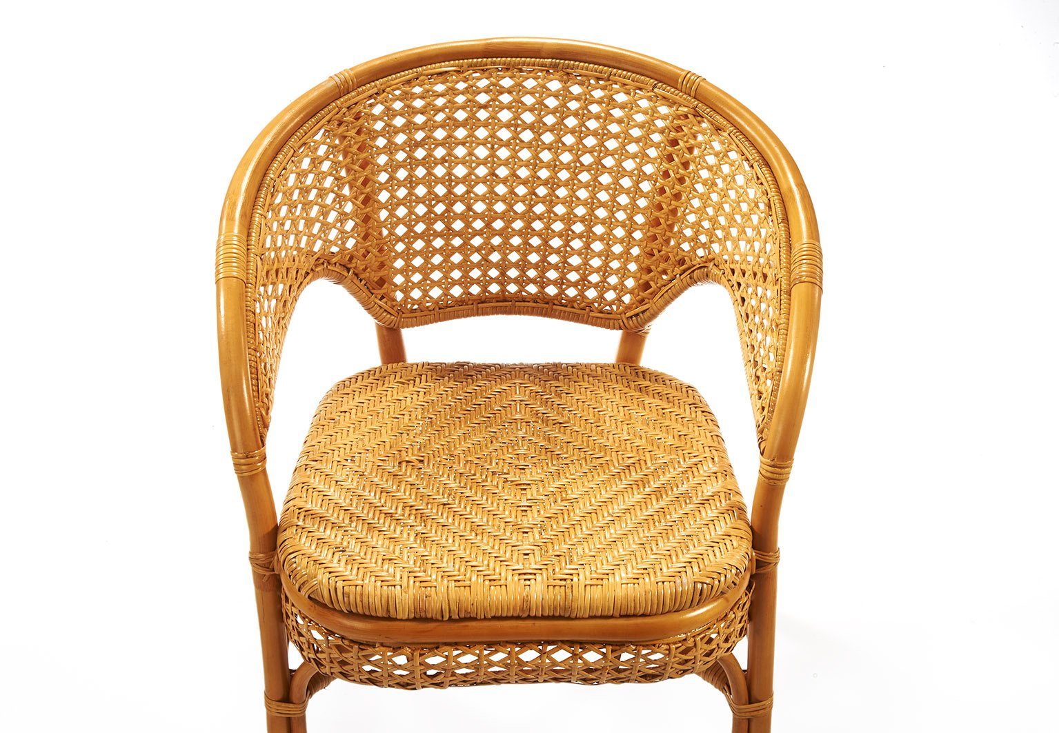 Kobolo Rattanstuhl Stuhl Sessel -NIMES- mit Wiener Geflecht (aus Rattan)