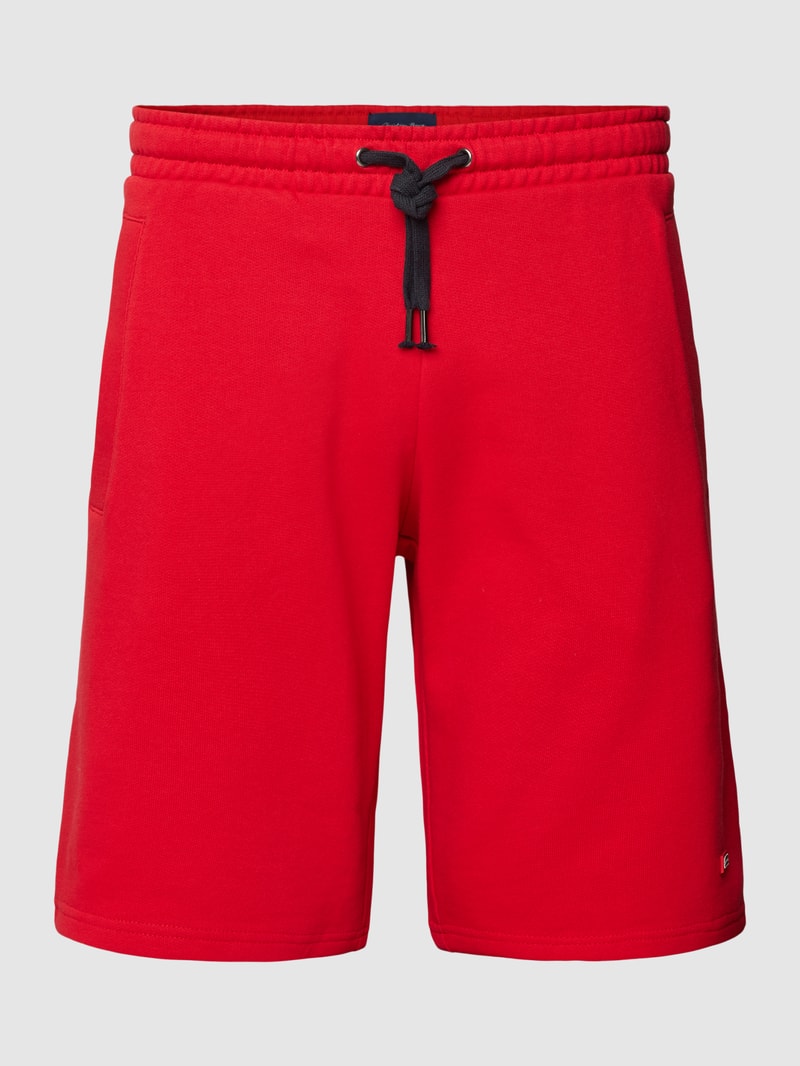 Sweatshorts aus Baumwolle mit Label-Detail in rot