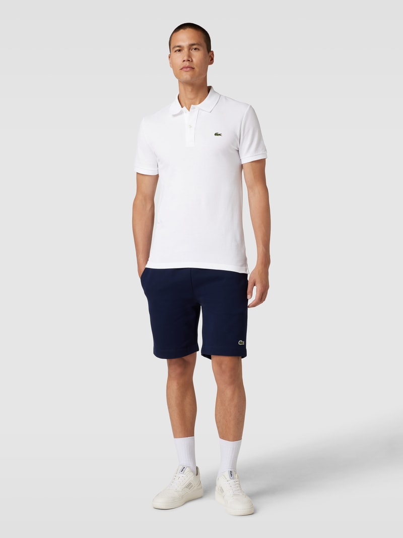 Poloshirt mit Logo-Stitching in weiß