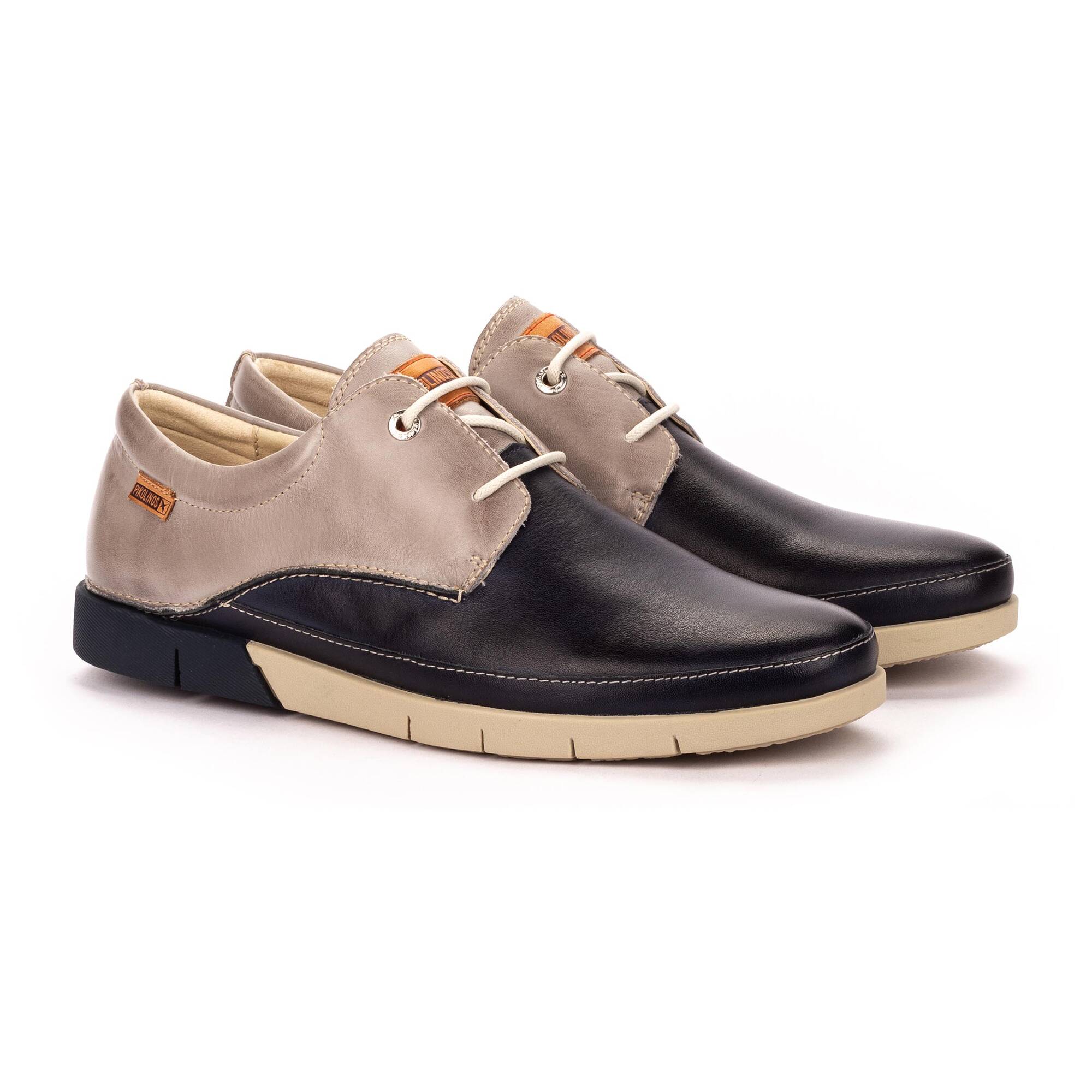 Dwukolorowe buty sznurowane - NIEBIESKIE