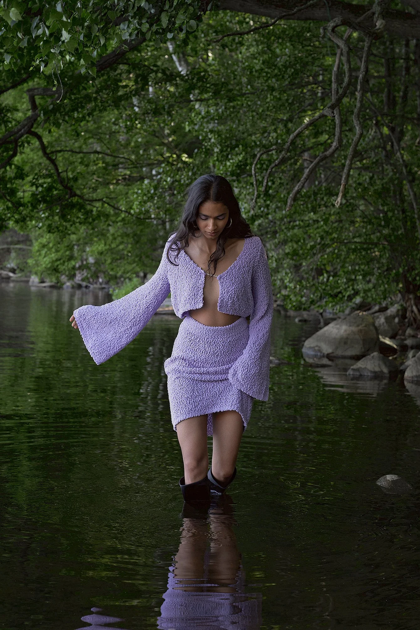 Gekürzte Strickcardigan mit Kettendetail