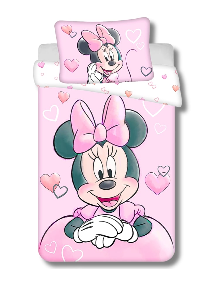 Disney Minnie Mouse 2-tlg.Set: Babybettwäsche Disney Minnie Mouse in Rosa günstig kaufen 100