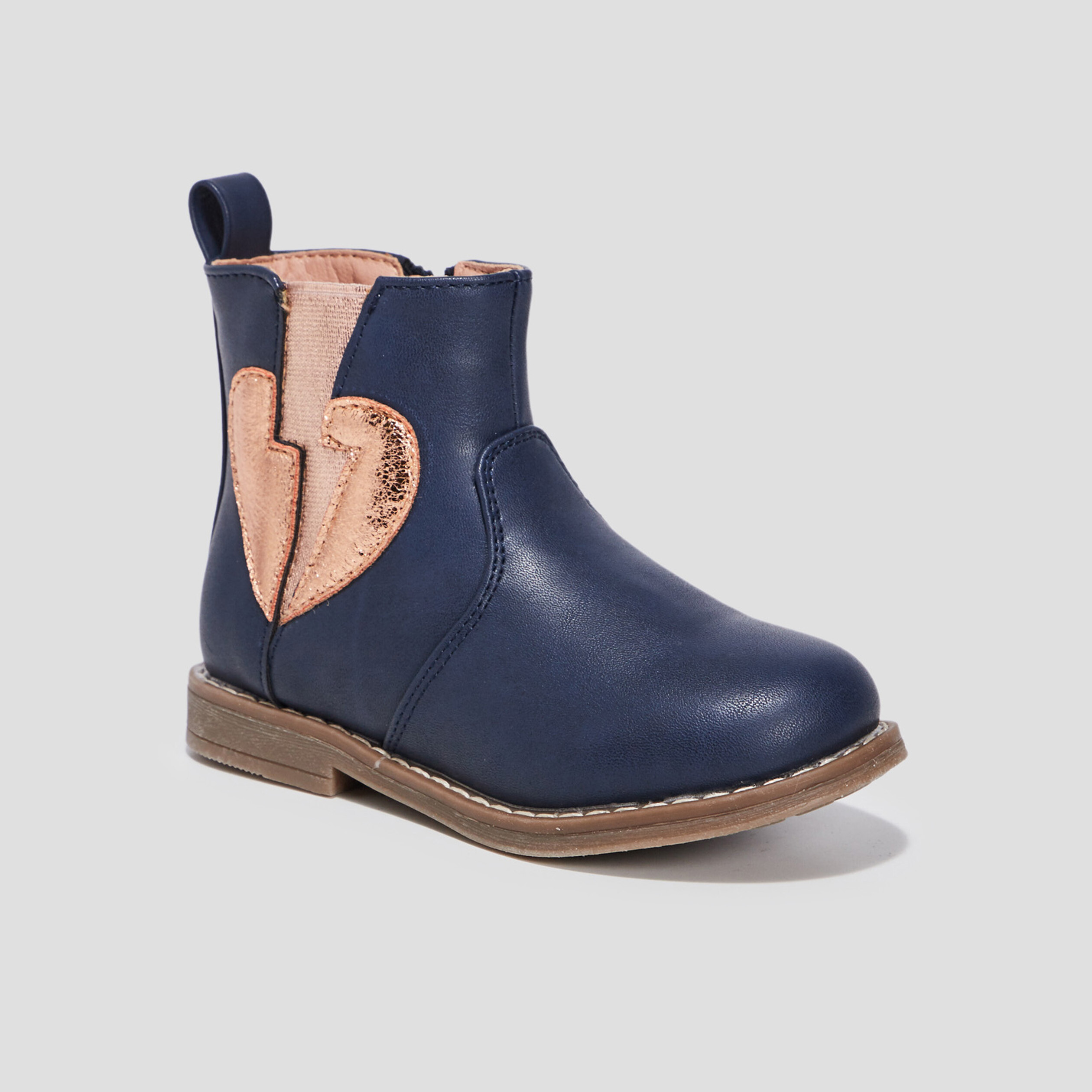 Bottines zippées bleu marine fille | La Halle