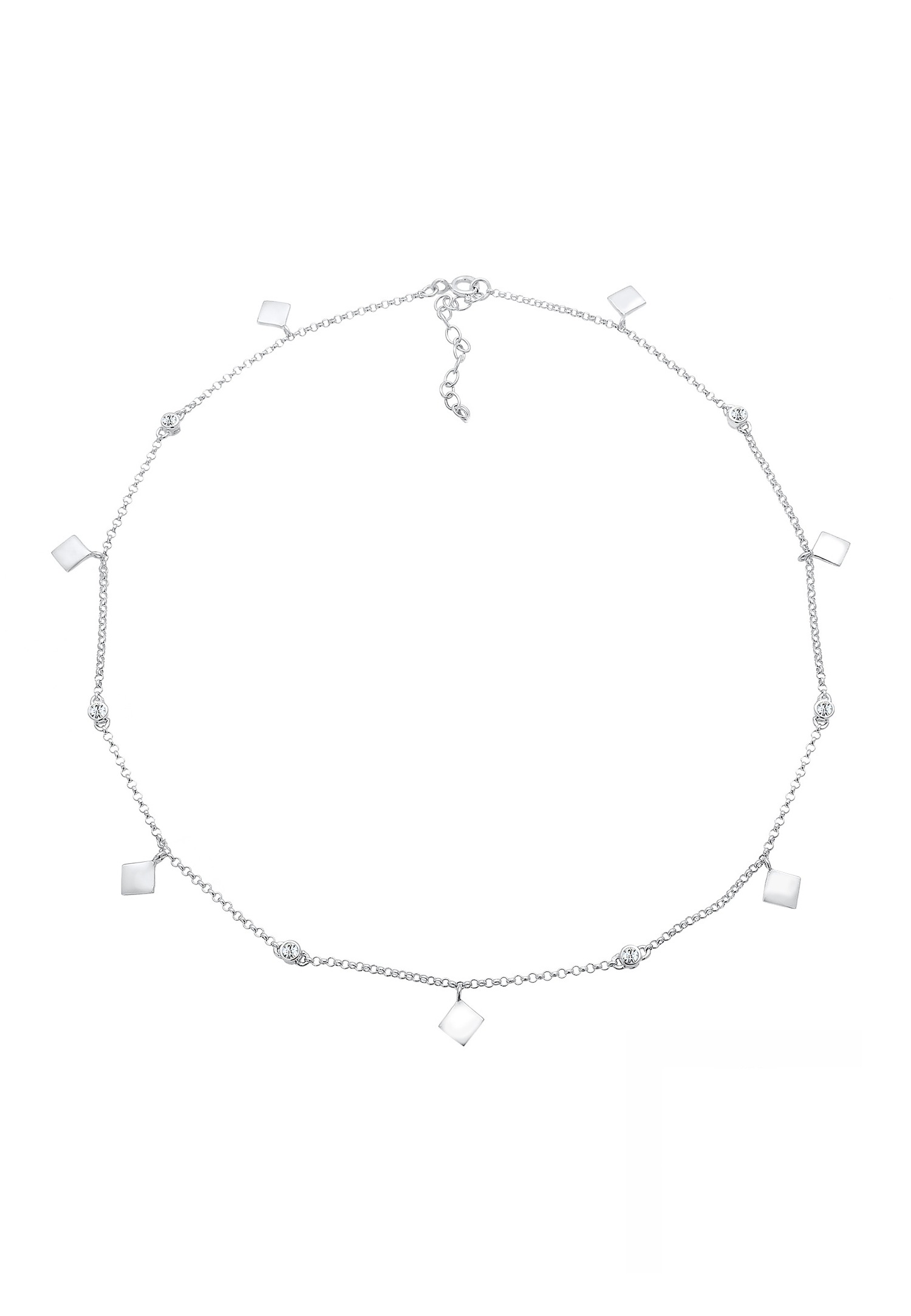 Elli női csillogó geo pasziánsz choker 925 ezüst kristályokkal