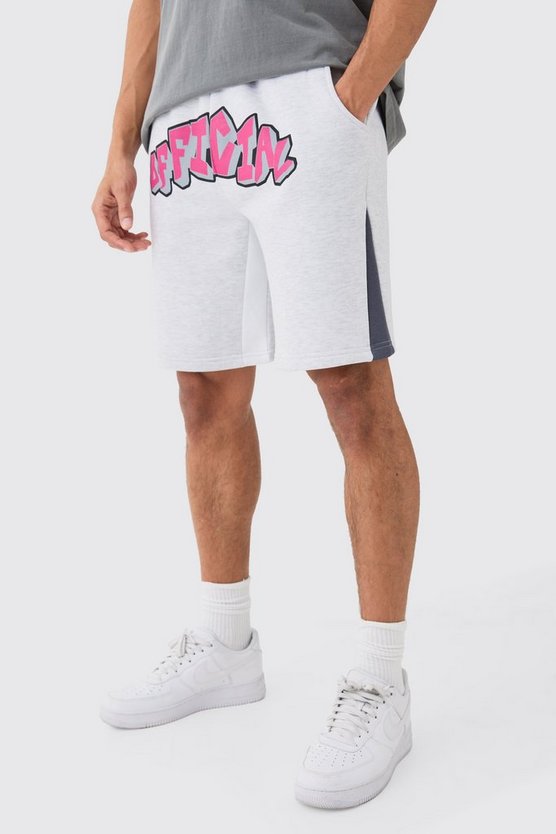 Oversize Official Shorts mit Grafitti-Print