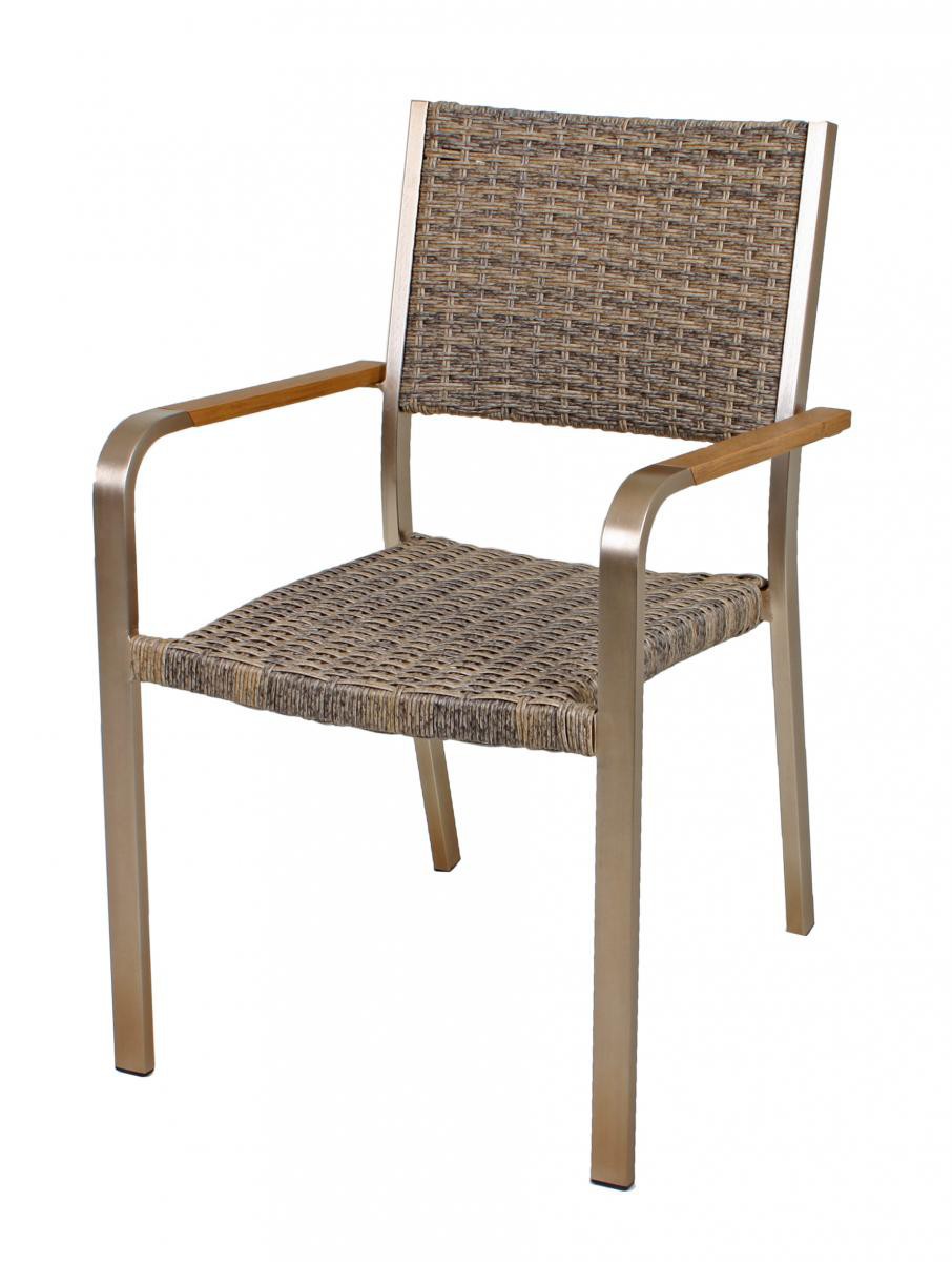 Garden Pleasure Harms Tischgruppe FLORENCE 9 tlg. / 1x Tisch 305266 / 8x Stapelstuhl 305267 / champagner