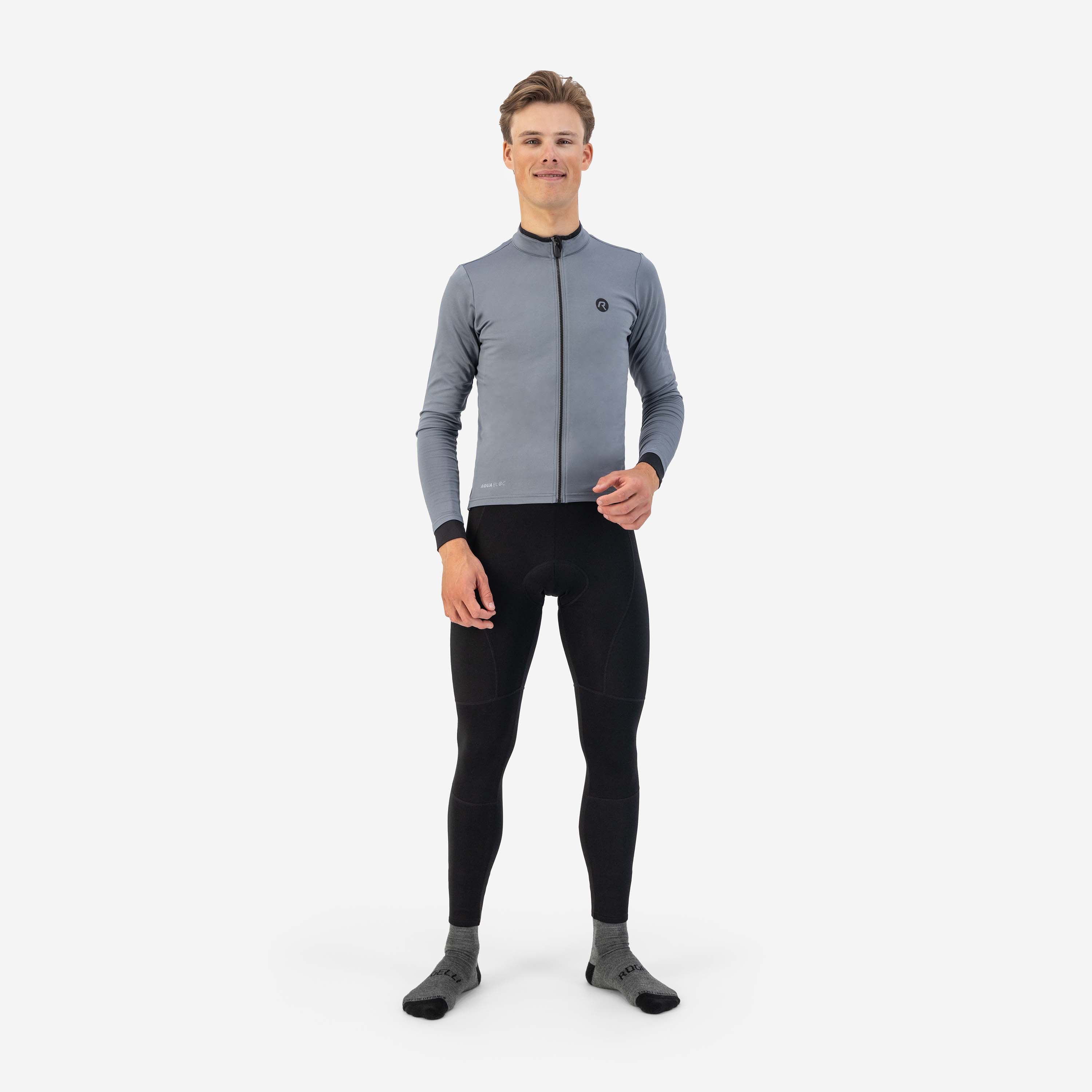 Rogelli Essential Grey Herren Langarm-Radtrikot
