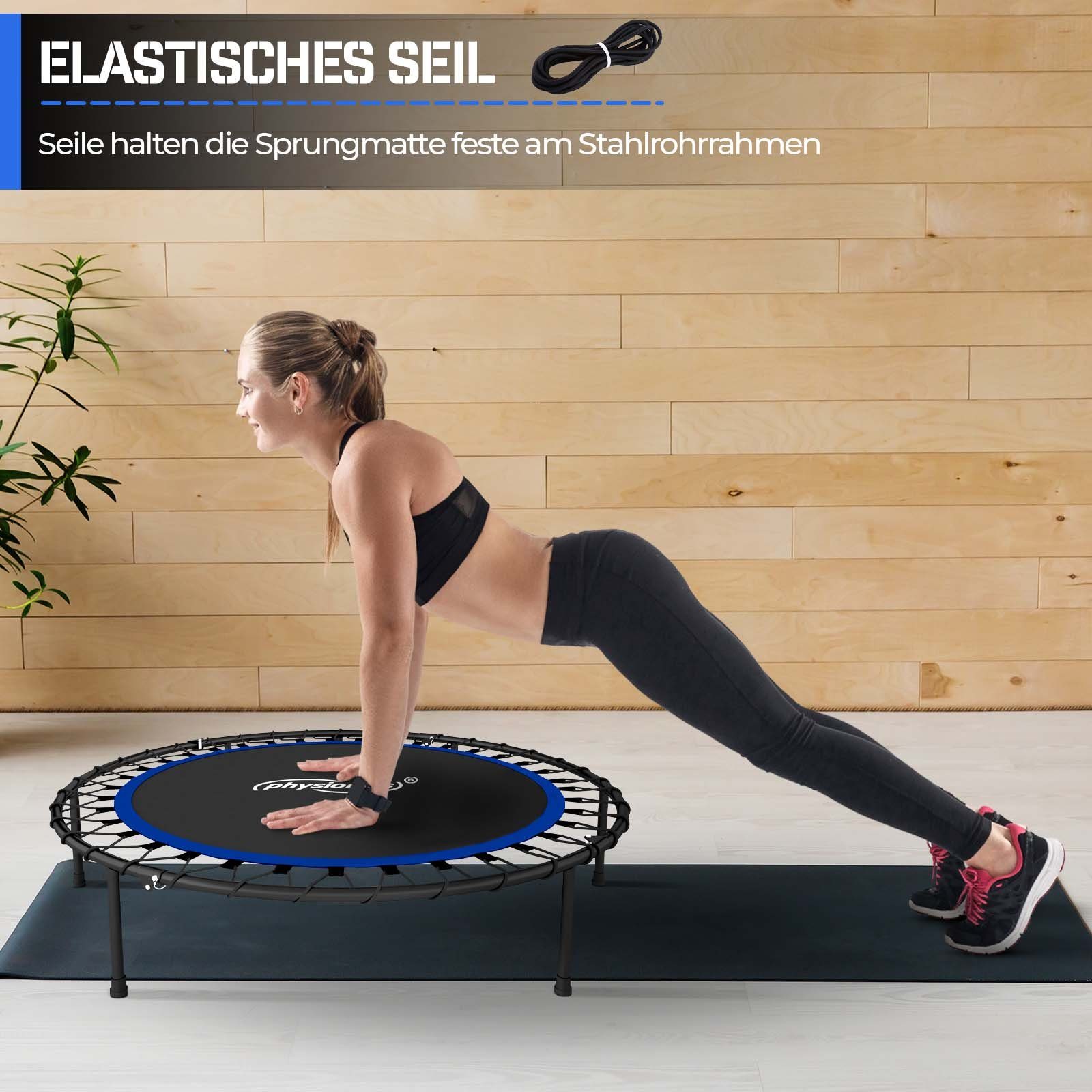 Physionics Fitnesstrampolin Fitness Trampolin - Ø 101 cm, höhenverstellbarer Haltegriff, 120 kg
