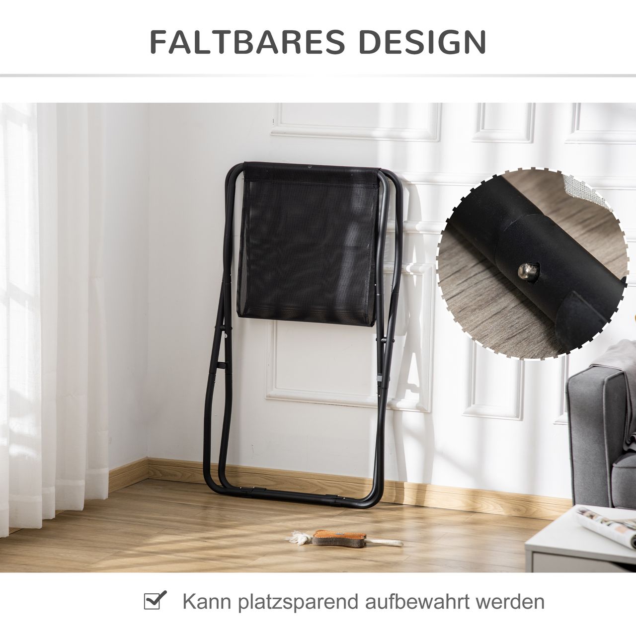 PawHut Hundeliege Outdoor erhöhtes Hundebett Haustierbett draußen Schwarz