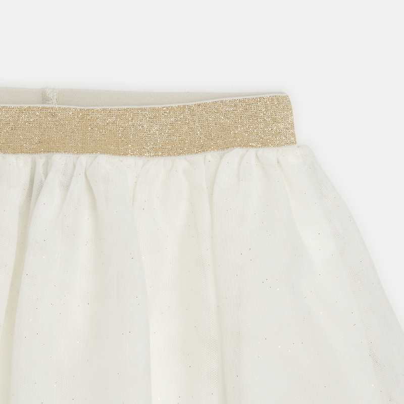 Jupe tutu courte et pailletée beige fille
