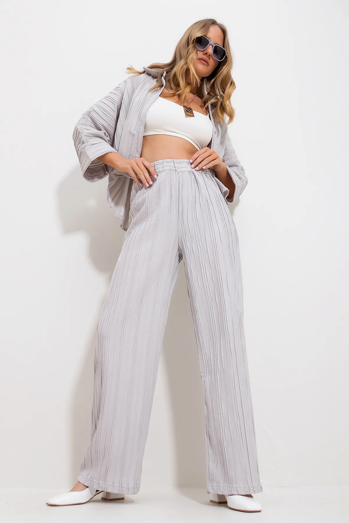 Trend Alaçatı Stili  Hose - Grau - Loose