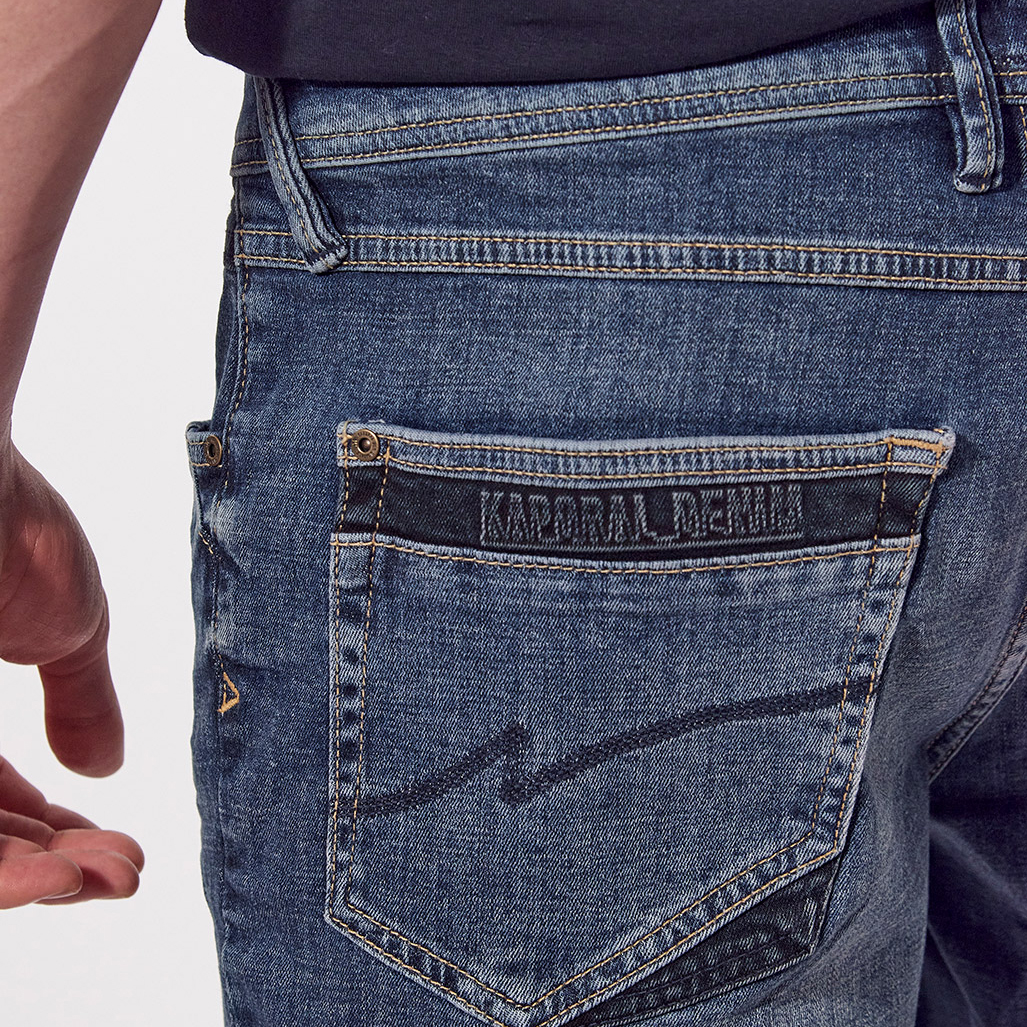ANKO  Bermuda straight Homme bleu délavé