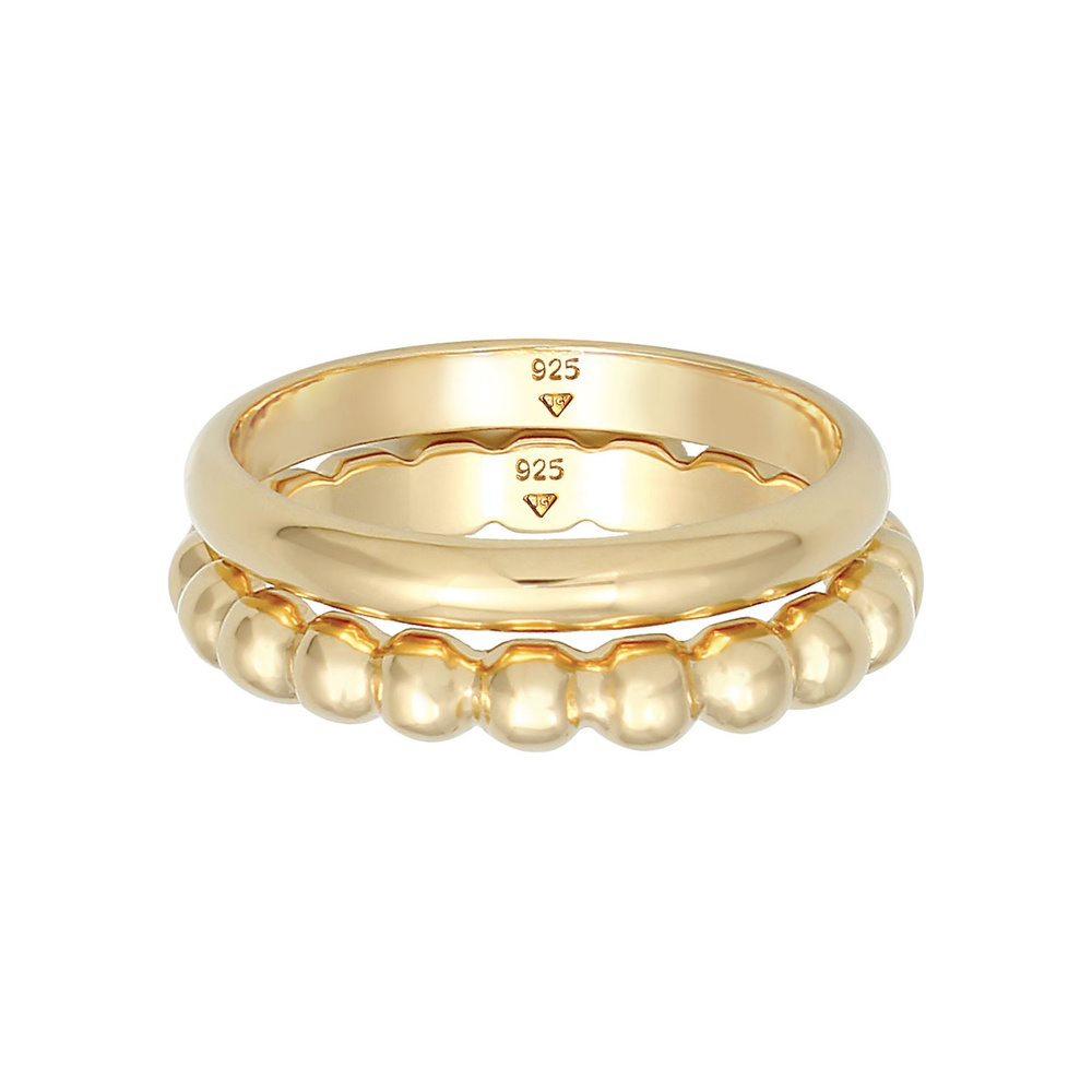 Elli Elli Bague Bague pour dames Duo Basic Ball Trend Basic en argent sterling 925 Bague