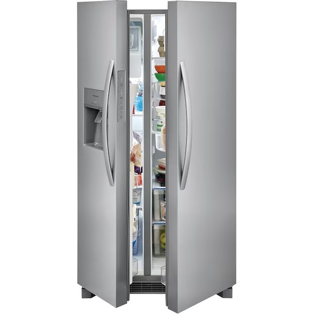 Frigidaire 25.6-cu ft Side-by-Side Refrigerator with Ice Maker (Fingerprint Resistant Stainless Steel) ENERGY STAR