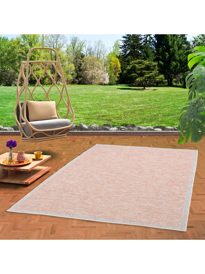 Pergamon In & Outdoor Teppich Flachgewebe Ottawa Mix in Orange günstig kaufen