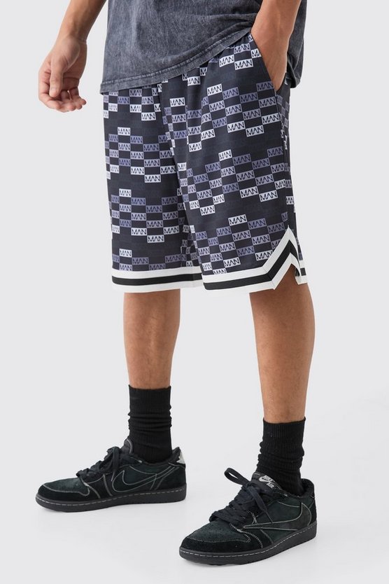 Lockere mittellange Man Mesh Basketball-Shorts