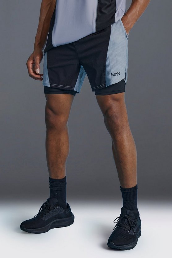 Man Active Colorblock 2-in-1 Shorts