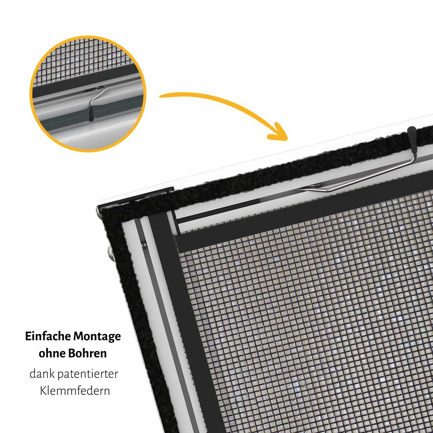 empasa Insektenschutz-Fensterrahmen MASTER SLIM, Stabiles Fliegengitter Fenster - Selbstbausatz - Alurahmen