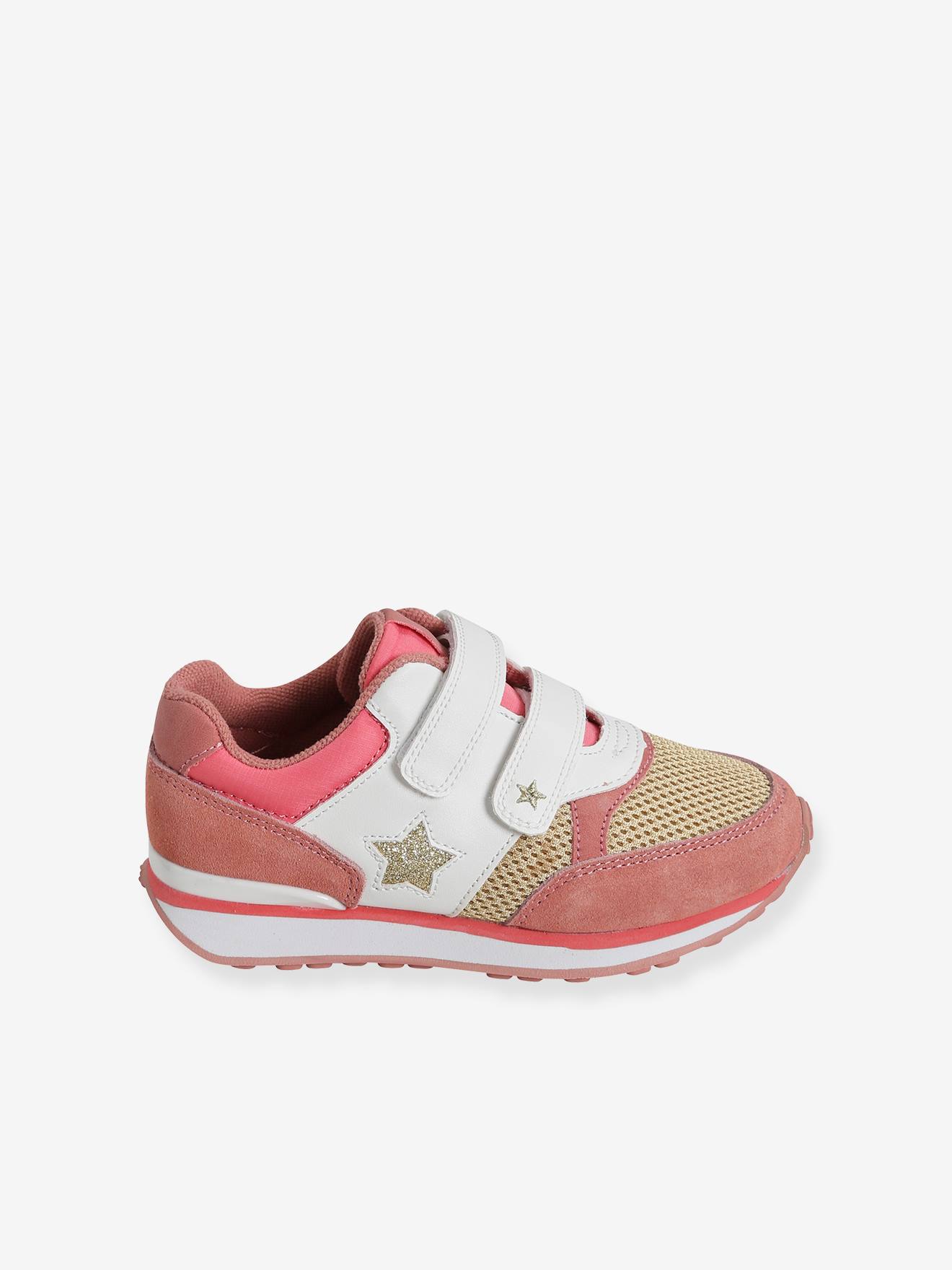 Baskets scratchées fille esprit running rose