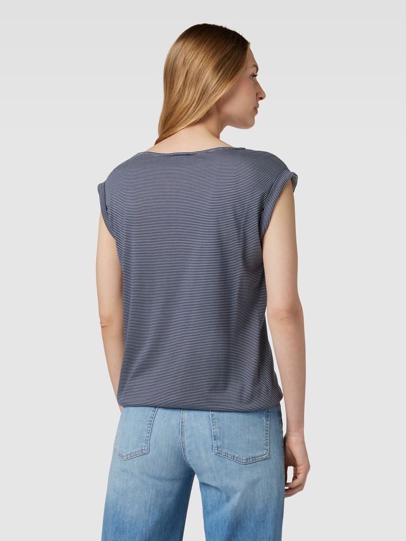 T-Shirt mit Streifenmuster in dunkelblau