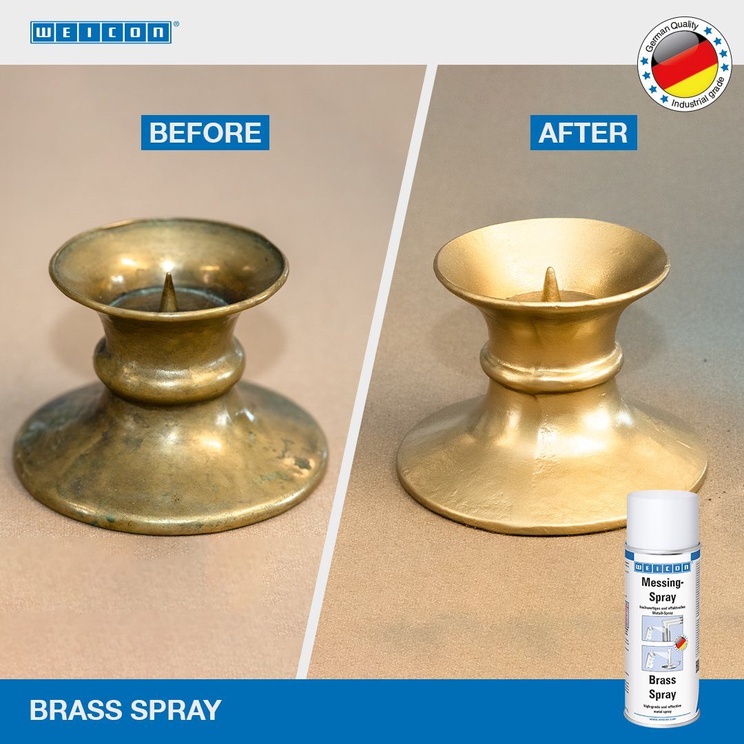 WEICON Metallglanzfarbe Messing-Spray, Schutz und optische Aufwertung von Metallteilen