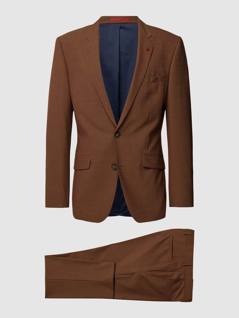 Slim Fit Anzug mit 2-Knopf-Sakko in hellbraun