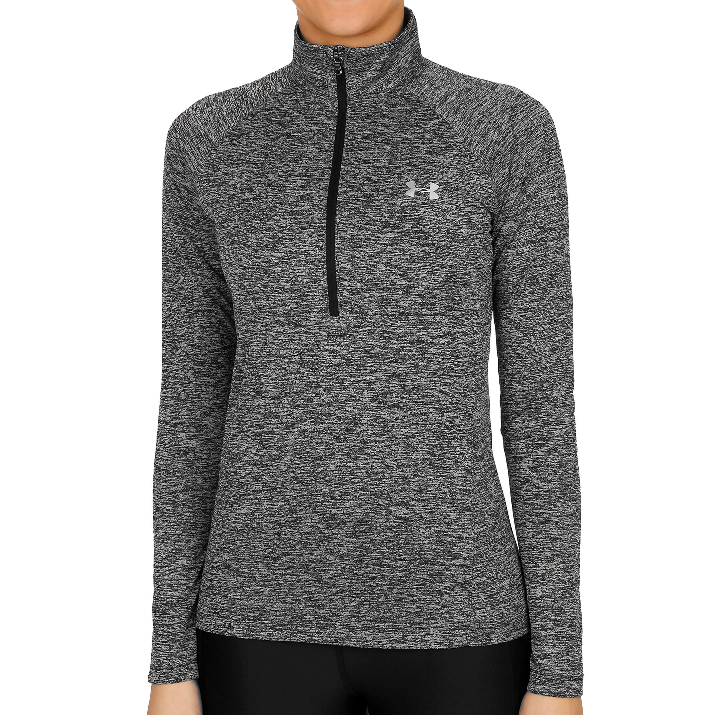 Tech Twist 1/2 Zip Longsleeve Damen - Schwarz, Silber