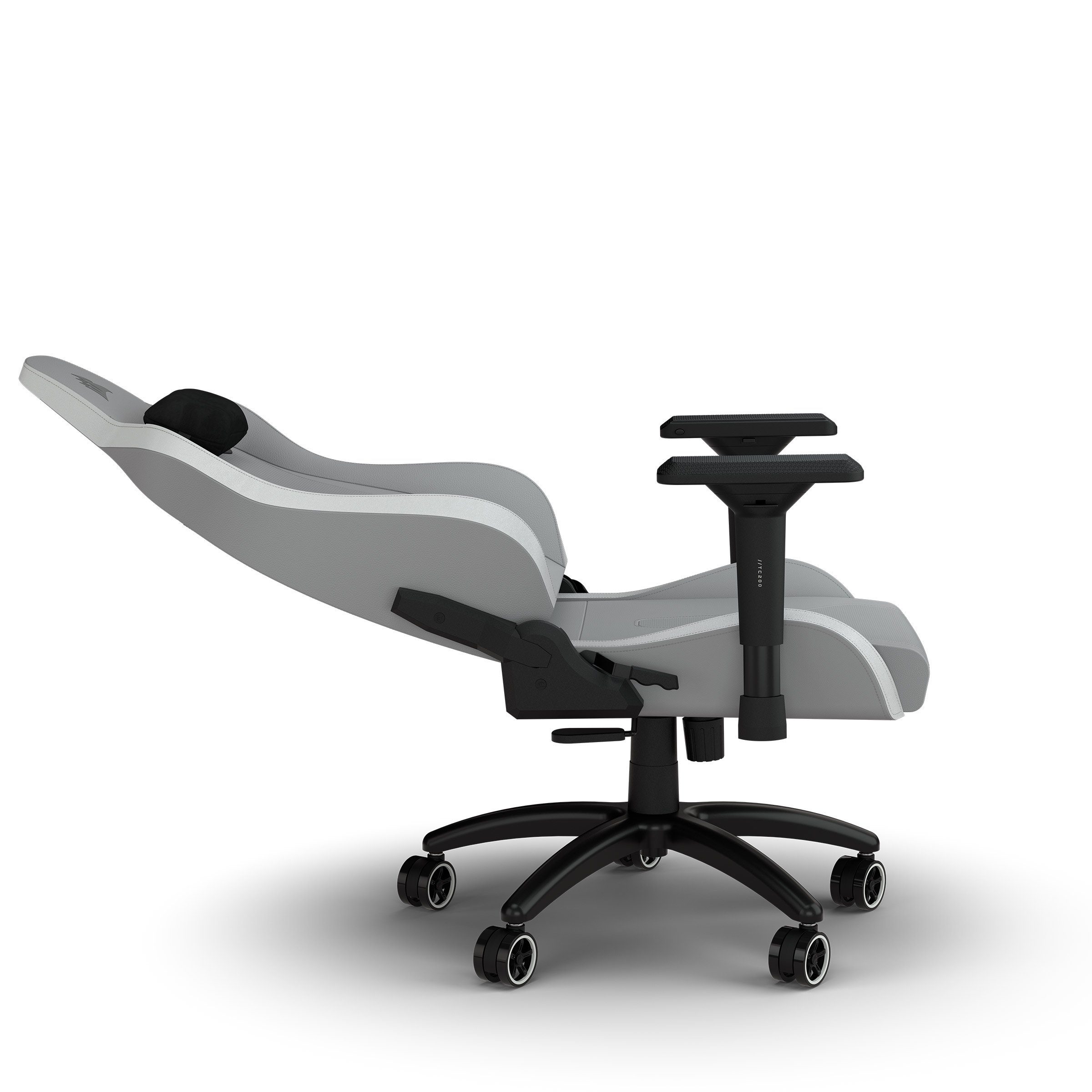 Corsair Gaming-Stuhl TC200 Leatherette Gaming Chair, Standard Fit, Light Grey/White
