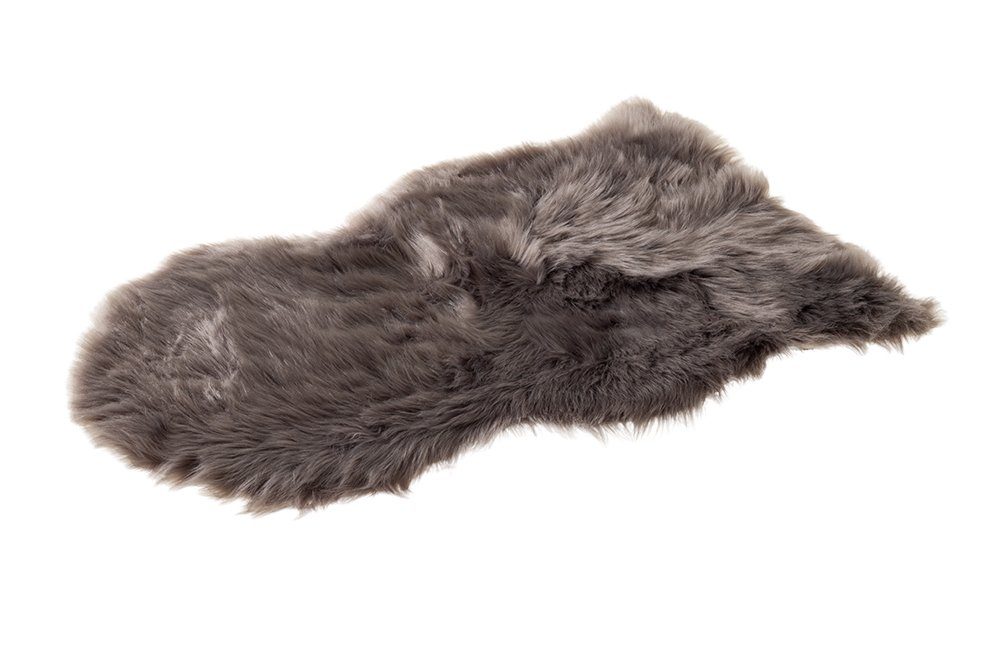 Fellteppich DOLLY 85x50cm grau, riess-ambiente, oval, Wohnzimmer · Faux-Fur · Kunstfell · Schlafzimmer