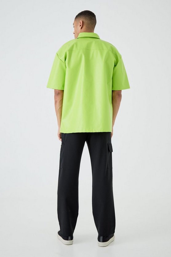Kastiges Oversize PU-Hemd