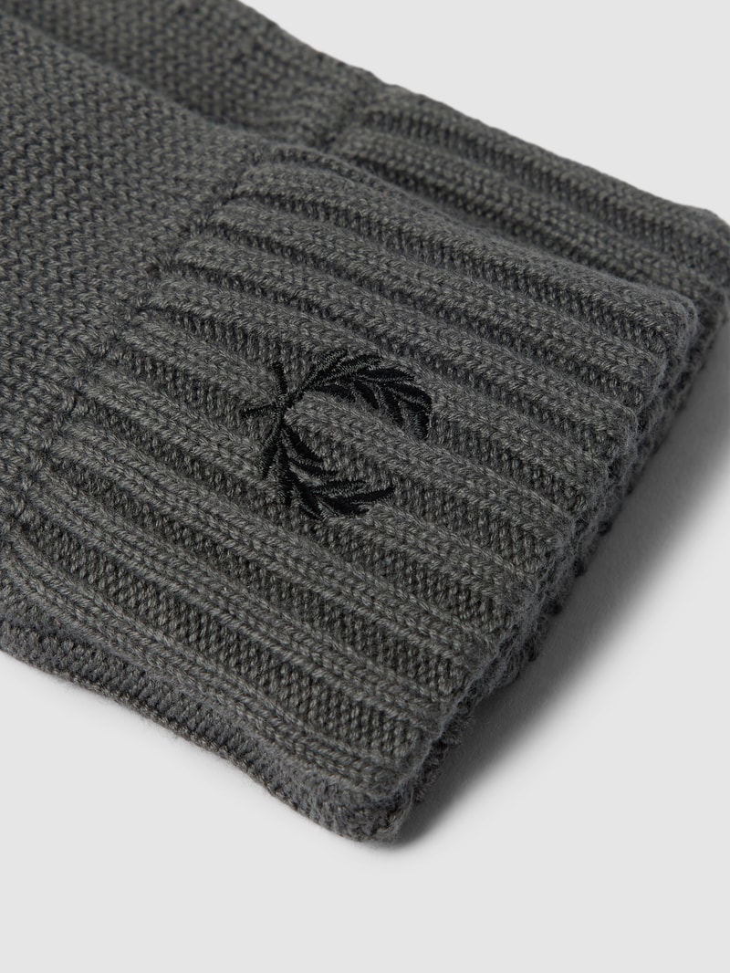 Touchscreen-Handschuhe mit Label-Stitching Modell 'Laurel Wreath' in anthrazit