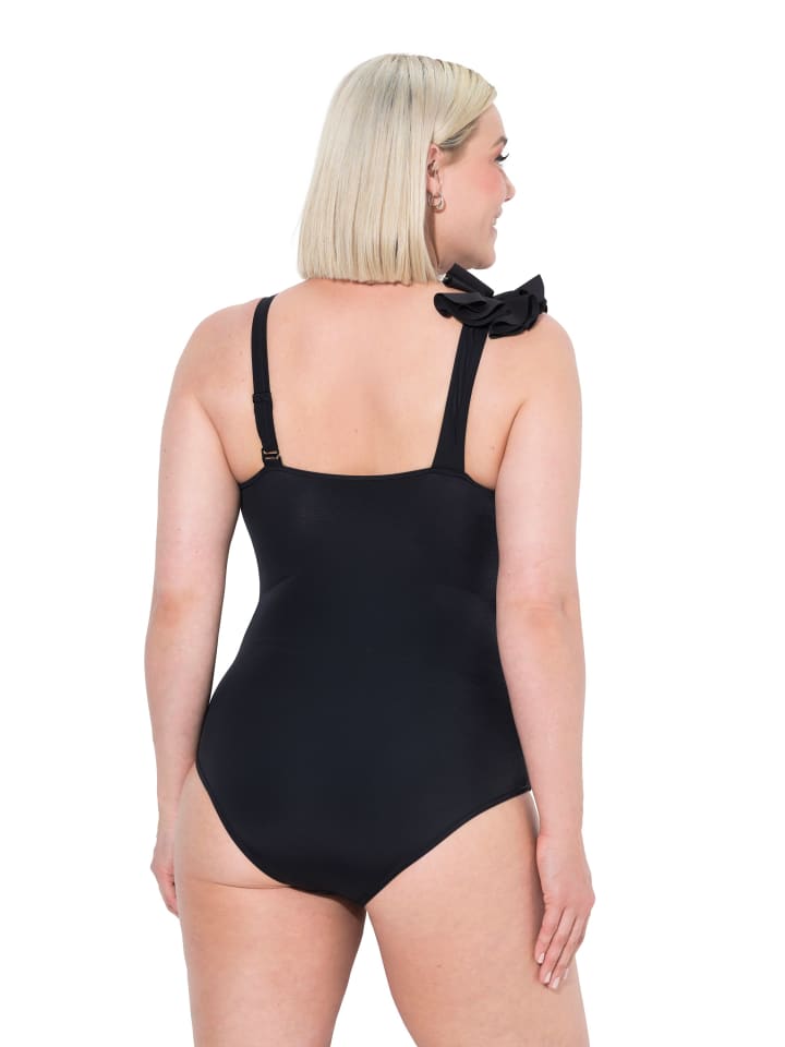 Ulla Popken Badeanzug in schwarz günstig kaufen