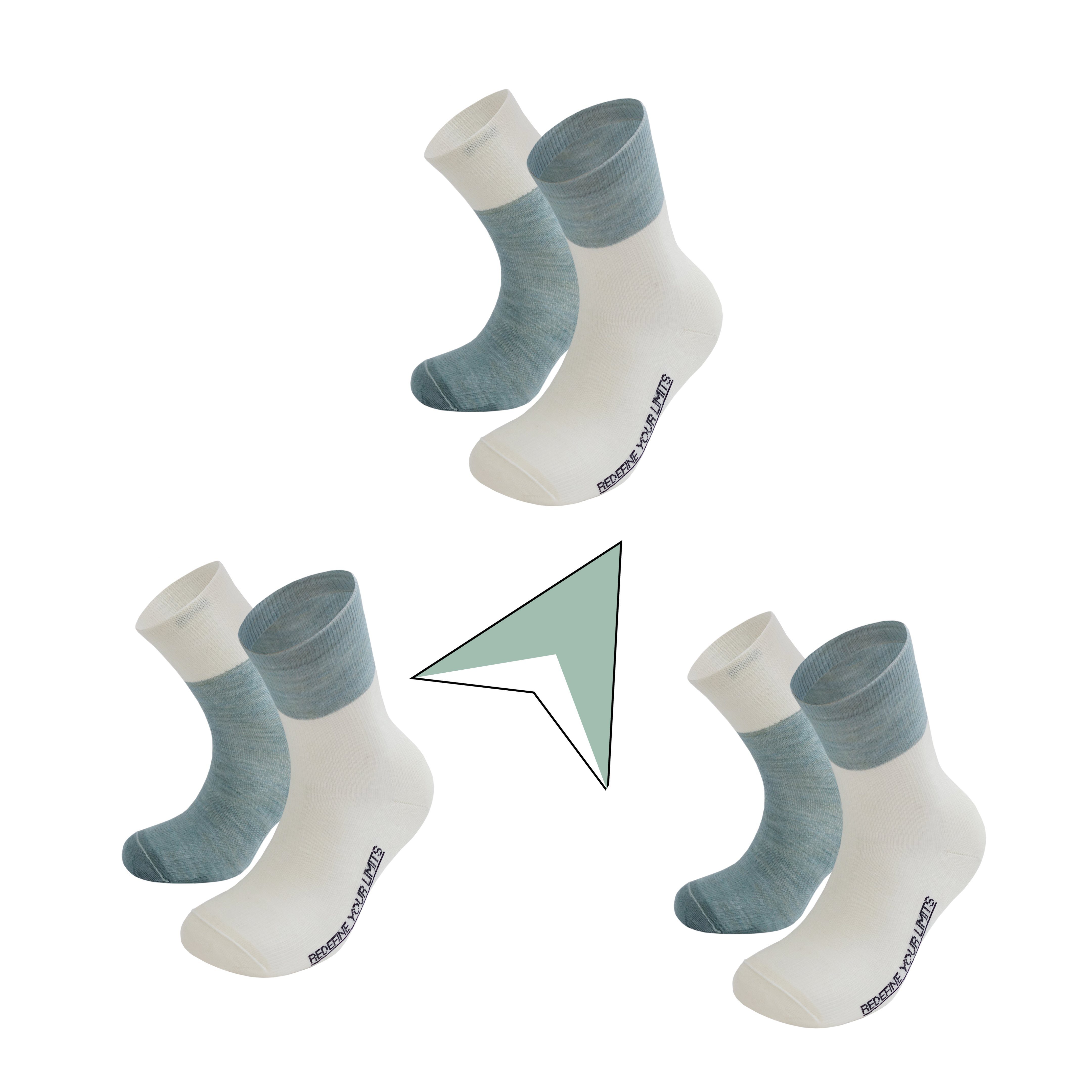 PIPPO Amsterdam Sportsocken Merino Rennrad und Laufsocken für Herren und Damen (3 Paar) Mittelfuß Kompression