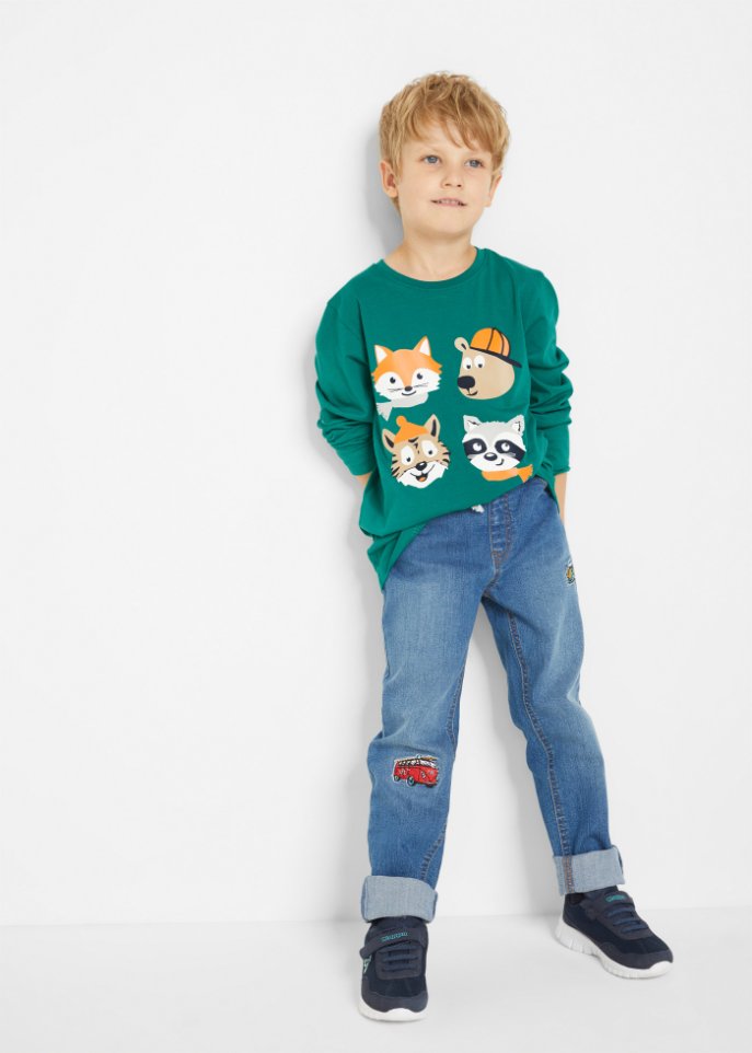 Jungen Langarmshirt aus Bio Baumwolle (2er Pack)