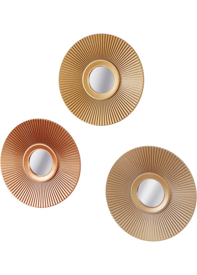 Wanddeko mit Spiegeln (3er Pack)