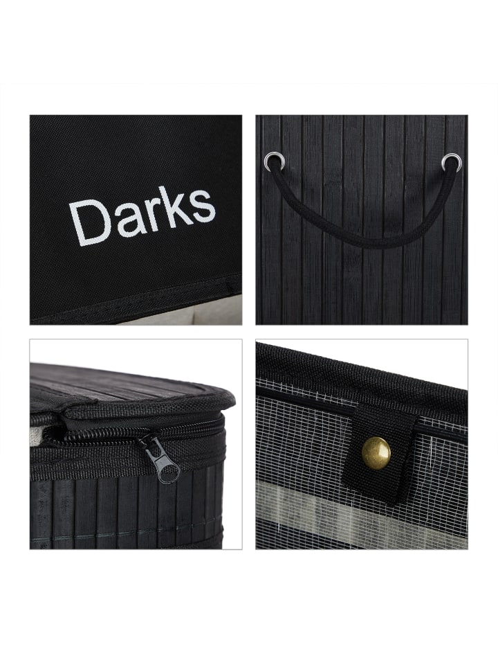relaxdays Wäschesortierer in Schwarz - (B)55 x (H)63 x (T)35 cm günstig kaufen onesize