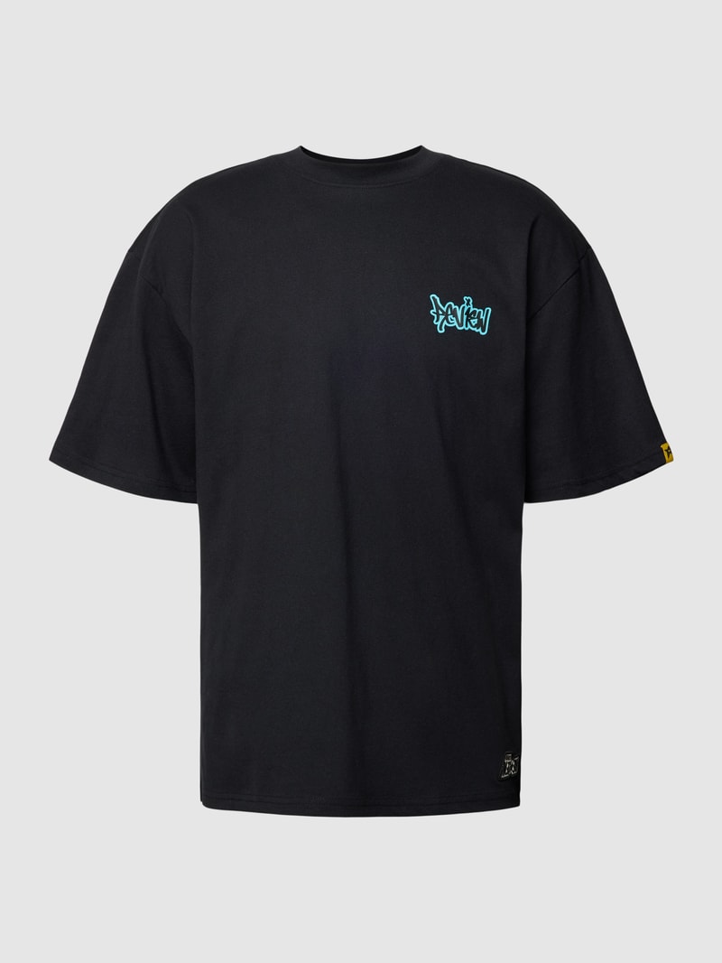 T-Shirt mit Label-Print in schwarz