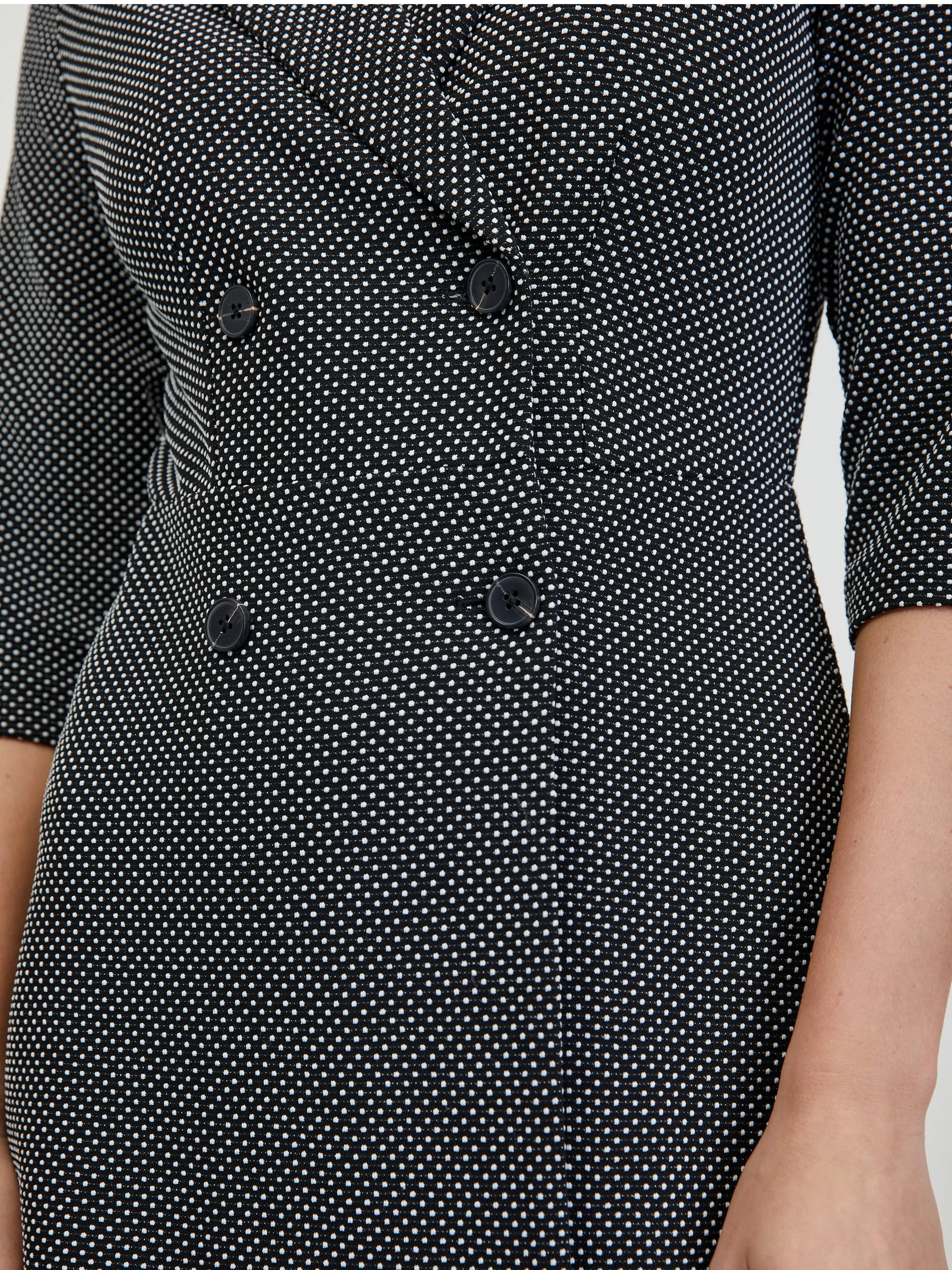 Weißes und schwarzes gemustertes Damenkleid ORSAY