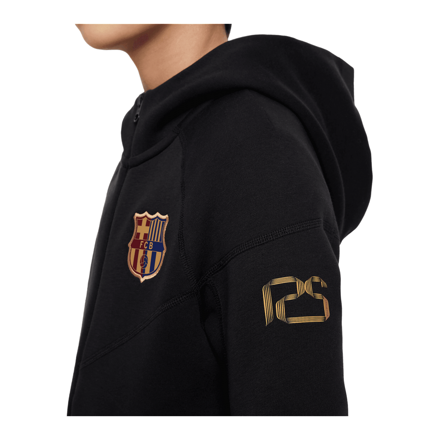 Nike FC Barcelona Tech Fleece Kapuzenjacke Kids Schwarz F011
