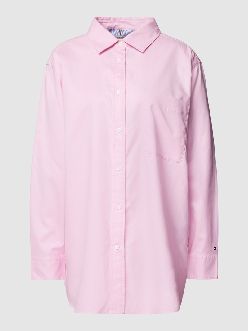 Oversized Bluse mit Umlegekragen Modell 'OXFORD' in rosa