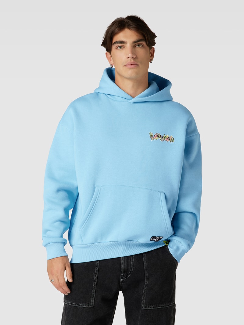 Oversized Hoodie mit Motiv-Print in hellblau