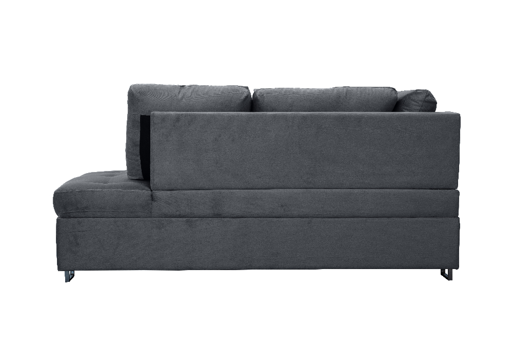 Happy Home Ecksofa mit Stauraum und Bettfunktion mit Samtbezug HSP113-DGR anthrazit