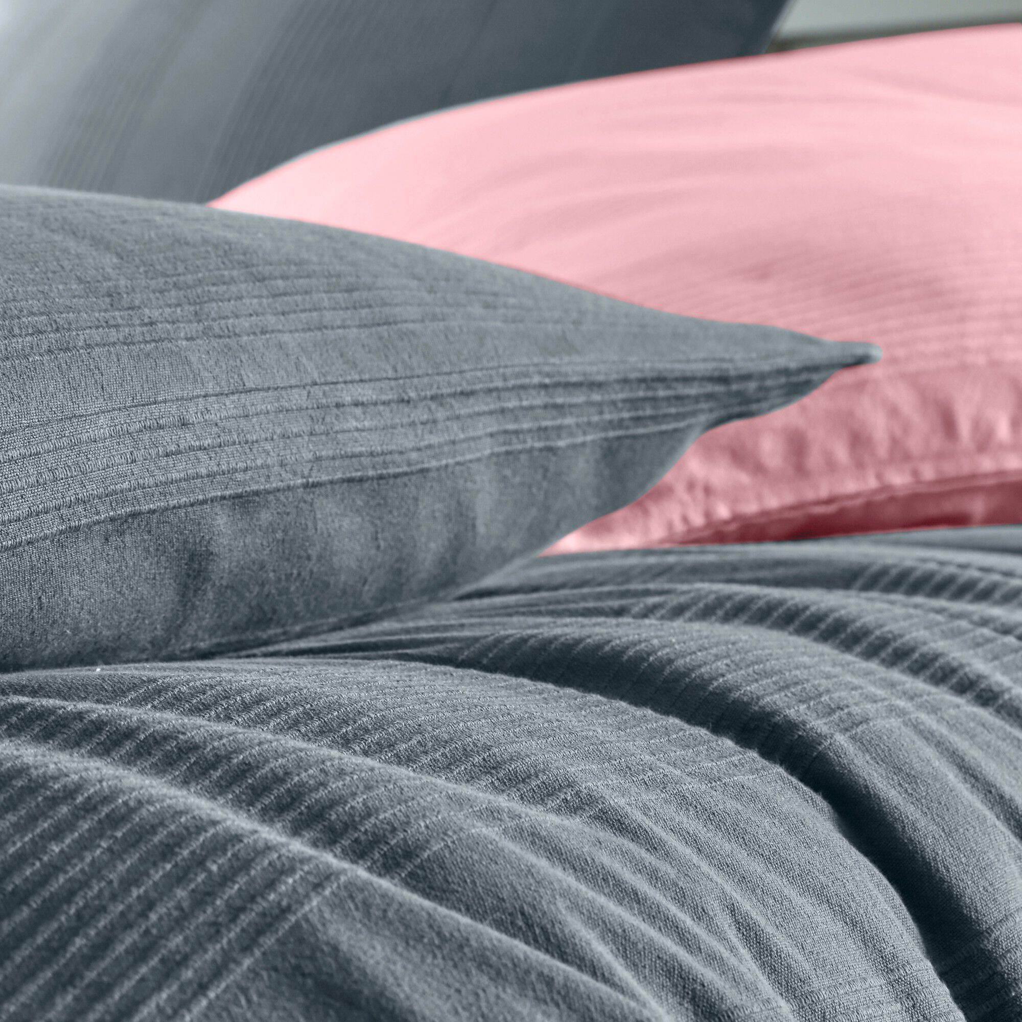 Jeté de lit uni tissé coton