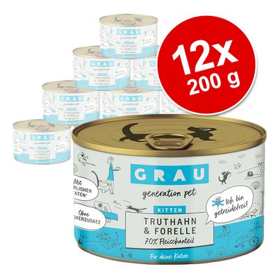 Sparpaket GRAU Kitten Getreidefrei 12 x 200 g