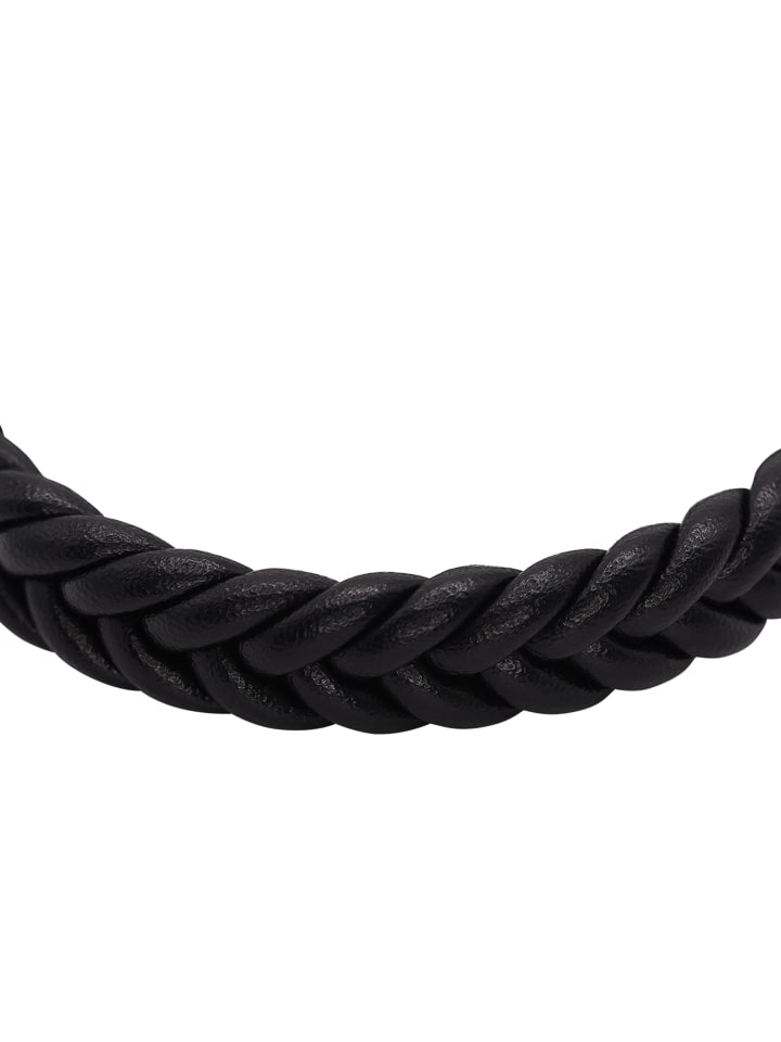 Steel_Art Herrenarmband Lederarmband Jakob in schwarz günstig kaufen